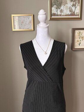 Y2K Suzy Shier Pinstripe Wrap Top | Office Siren
